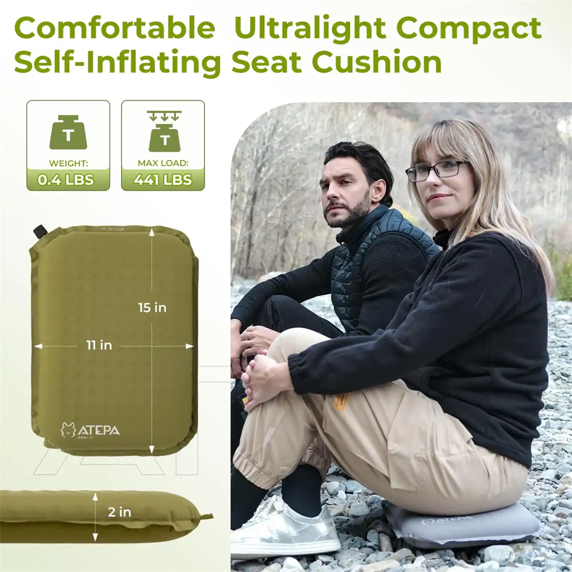 ATEPA Inflatable Foam Seat Cushion - Twin Pack - Image 2