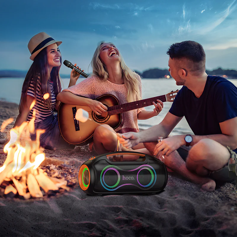 Hoco 600W Bluetooth Party Speaker with 2 Wireless Microphones - Image 6